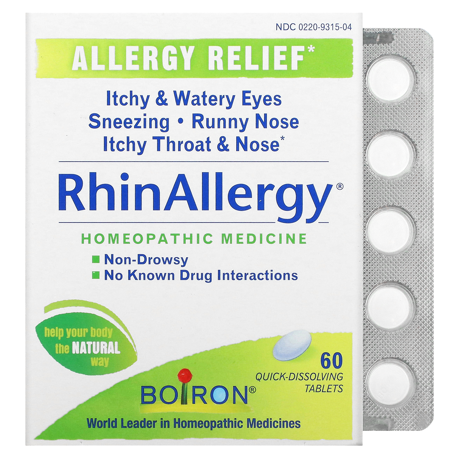 Boiron (보이론), RhinAllergy, 속방정 60정 (판매가 중단된 상품)