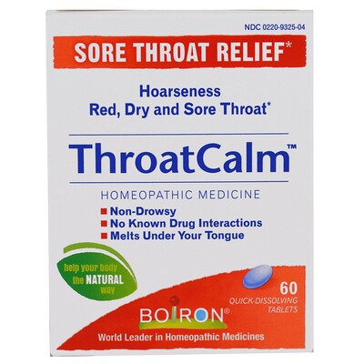 

ThroatCalm, 60 быстрорастворимых таблеток