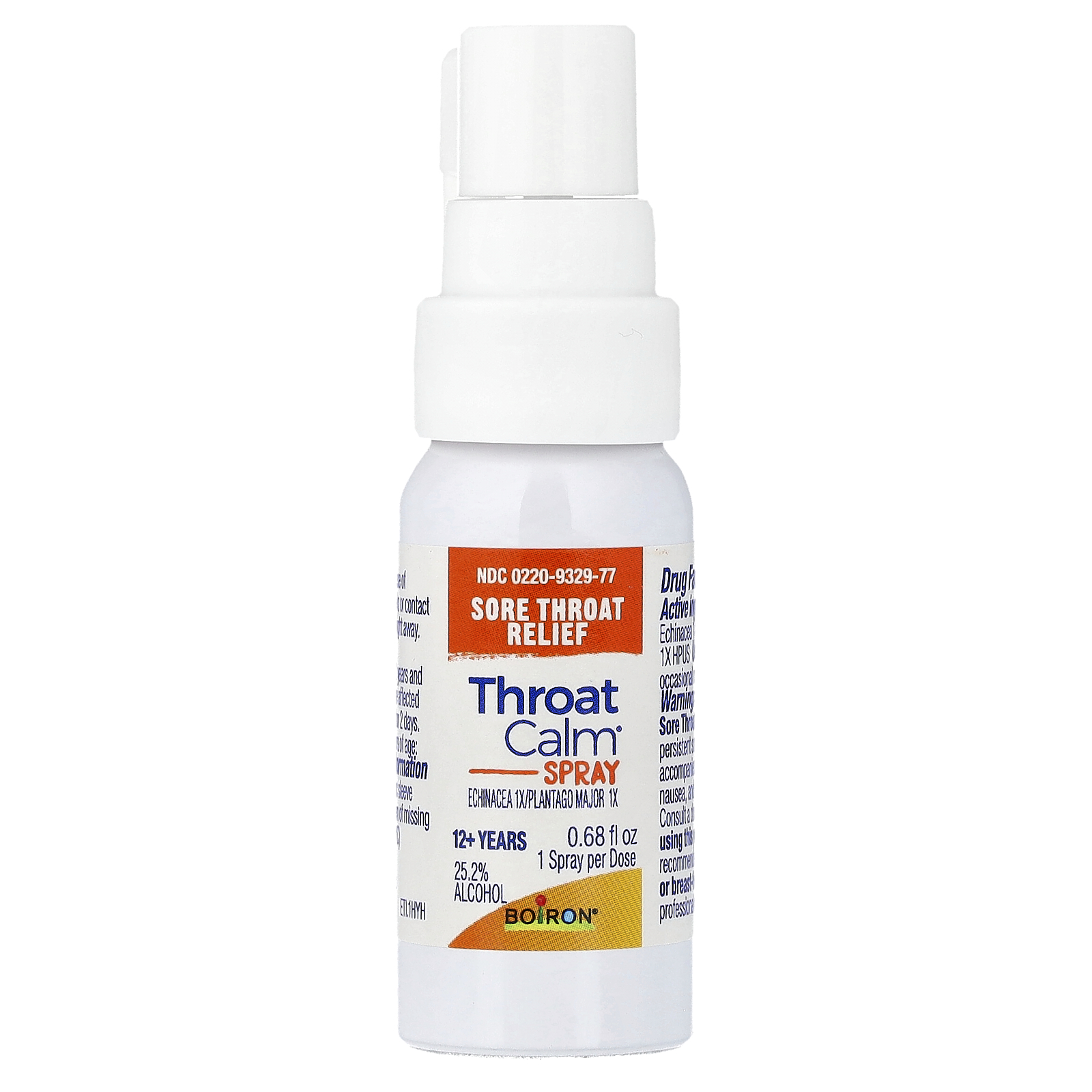 Boiron (보이론), ThroatCalm® 스프레이, 12세 이상, 허브 민트, 20ml(0.68fl oz)