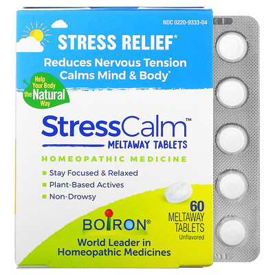 

Boiron Stress Calm Meltaway Tablets Stress Relief Unflavored 60 Meltaway Tablets