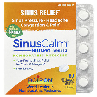 بوارون‏, SinusCalm® ، راحة الجيوب الأنفية ، بدون نكهات ، 60 قرصًا ذائبًا