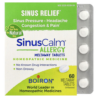 Boiron, SinusCalm® Allergy，鼻窦缓解，原味，60 片入口即化片