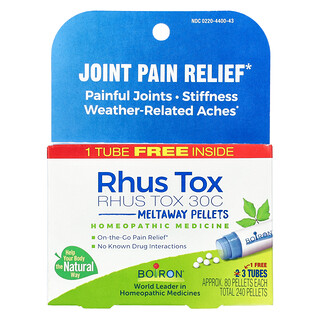 Boiron, Rhus Tox, 30C, 3 tubos, 80 gránulos que se disuelven cada uno