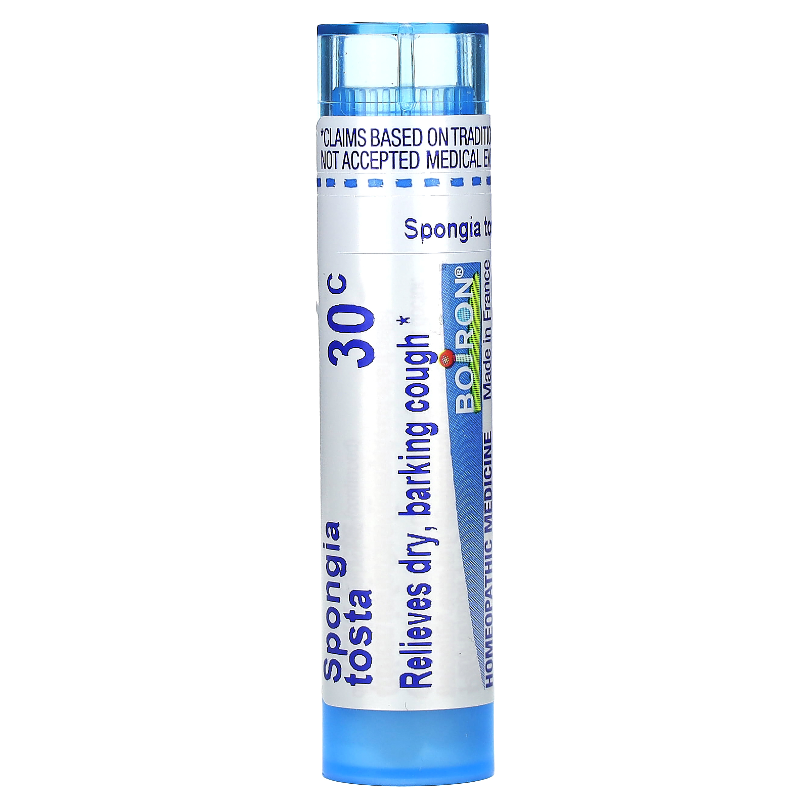 Boiron (보이론), Spongia Tosta 30C, 마른 기침 완화, 펠릿 80개