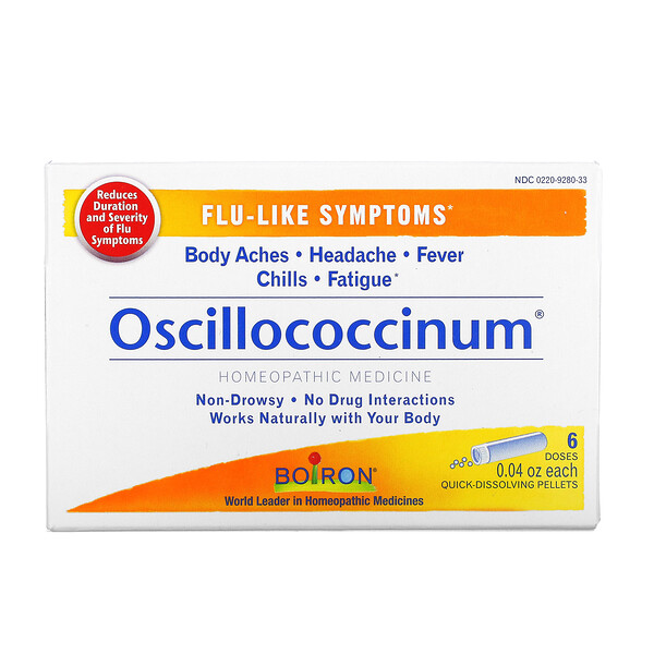 Boiron, Oscillococcinum, Flu-Like Symptoms, 6 Doses, 0.04 oz Each