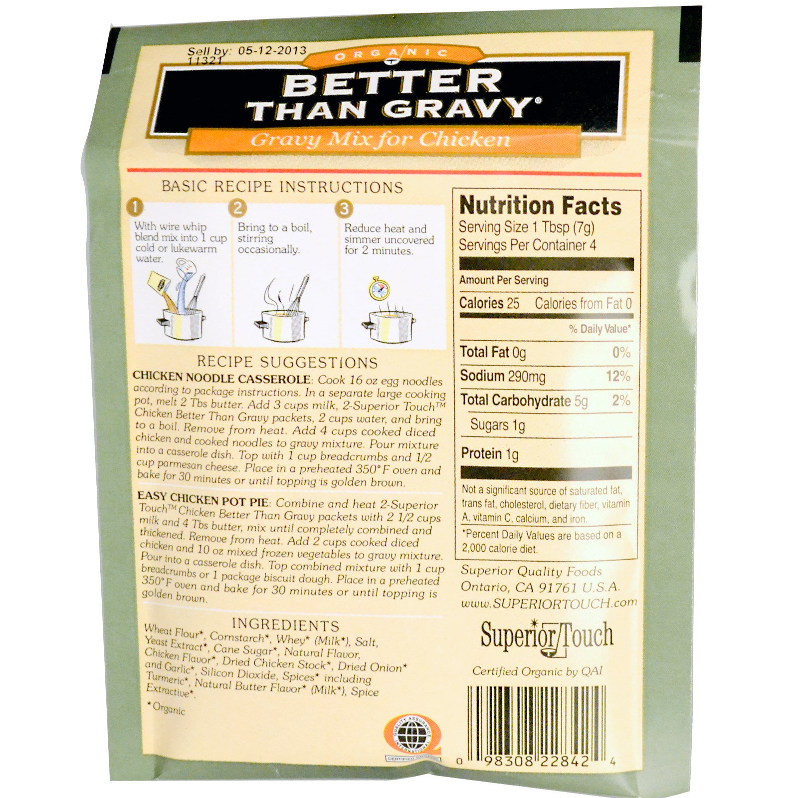 Better Than Bouillon, Organic, Gravy Mix for Chicken, 1.0 oz (28.3 g