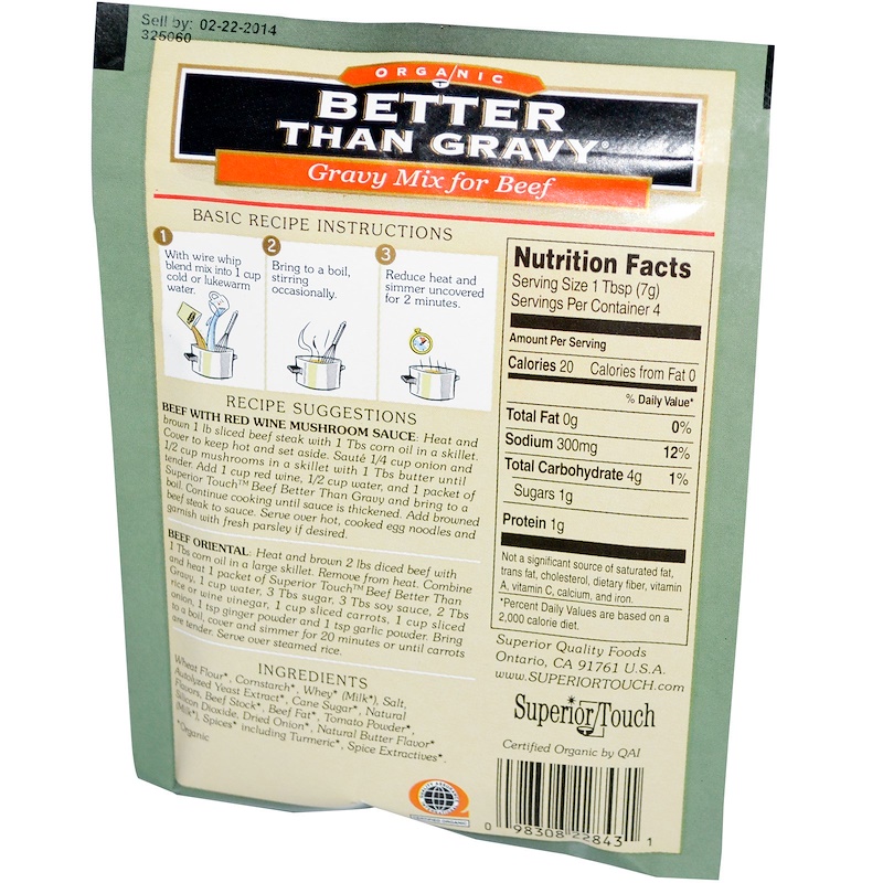 Better Than Bouillon, Organic Gravy Mix for Beef, 1.0 oz (28.3 g) iHerb
