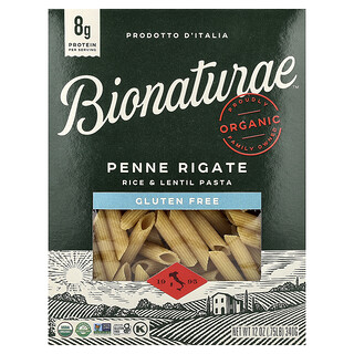 Bionaturae, Gluten Free Rice & Lentil Pasta, Penne Rigate, 12 oz (340 g)