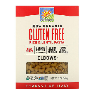Bionaturae, 100% Organic Gluten Free Rice & Lentil Pasta, Elbows, 12 oz (340 g)