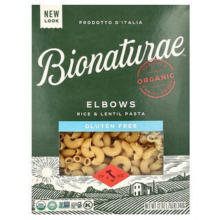 Bionaturae, Macarrão de Arroz e Lentilha Sem Glúten, Cotovelos, 340 g (12 oz)