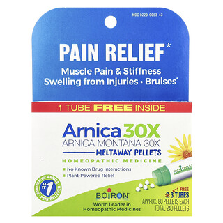 Boiron, Arnica montana, 30X, 3 tubos, Aprox. 80 gránulos cada uno.