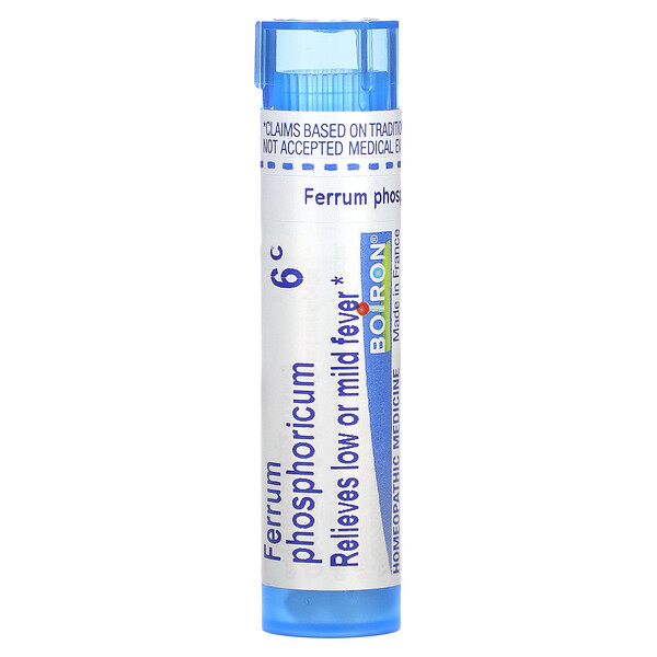 Boiron Ferrum Phosphoricum, 6C, Mild Fever Relief, Approx. 80 Pellets