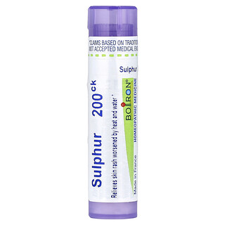 Boiron, Sulfur, 200CK, Pereda Ruam Kulit, Sekitar. 80 Pelet
