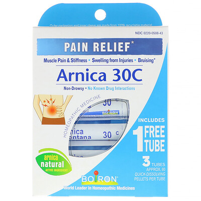 

Arnica 30C, обезболивающее, 3 тюбика, 80 пеллет в каждом