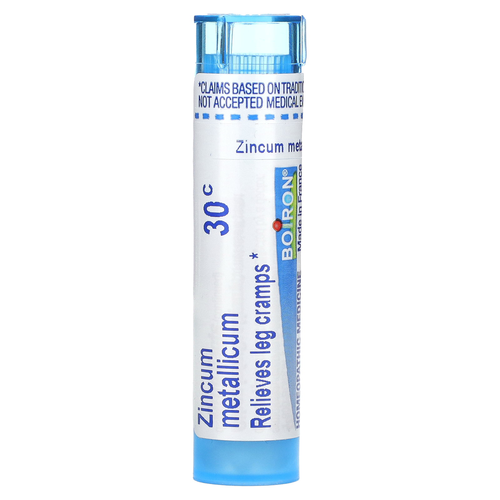 Boiron (보이론), Zincum Metallicum, 30C, 다리 경련 완화, 펠릿 약 80개