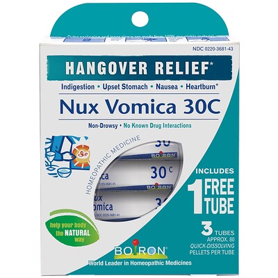 

Чилибуха (Nux Vomica), 30C, 3 тубы, приблизительно 80 гранул в каждой
