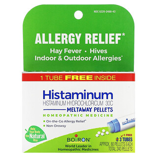 Boiron, Histaminum hydrochloricum 30C, 3 tubos, 80 gránulos de fusión cada uno