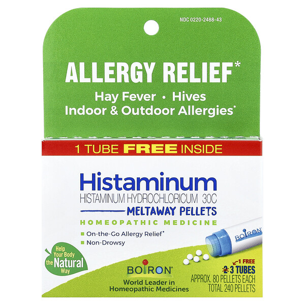 Boiron Histaminum Hydrochloricum 30C, 3 Tubes, 80 Meltaway Pellets Each