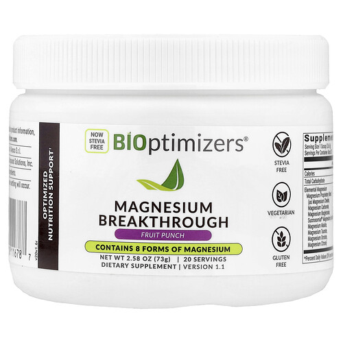 BIOptimizers, Magnesium Breakthrough, Fruit Punch, 73 g