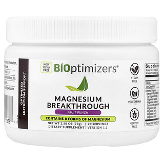 BIOptimizers, Magnesium Breakthrough, Fruit Punch, 73 g (2.58 oz)