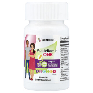BariatricPal, Suplemento multivitamínico con hierro, 30 cápsulas