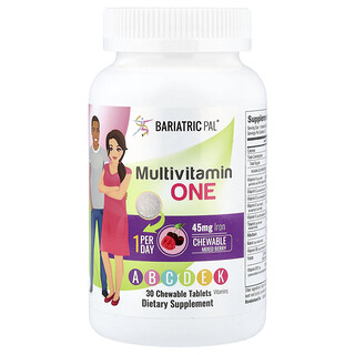 BariatricPal, Multivitamin Satu, Beri Campuran, 30 Tablet Kunyah