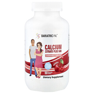 BariatricPal, Citrato de calcio plus 500, Cereza, 90 comprimidos masticables