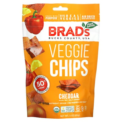 

Brad's Plant Based, Veggie Chips, Cheddar, 3 oz (85 g)