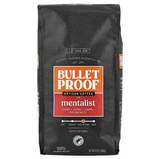 BulletProof, Artisan Coffee, The Mentalist™, Whole Bean, Medium-Dark Roast, 12 oz (340 g)