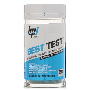 Отзывы о БПА Спортс, Best Test, Powerful Testosterone Support, 60 Capsules