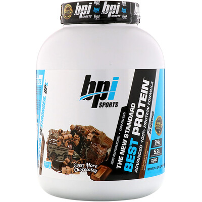 BPI Sports Лучший протеин, передовая формула 100%-ного протеина, шоколадное брауни, 5,1 фунта (2329 г)