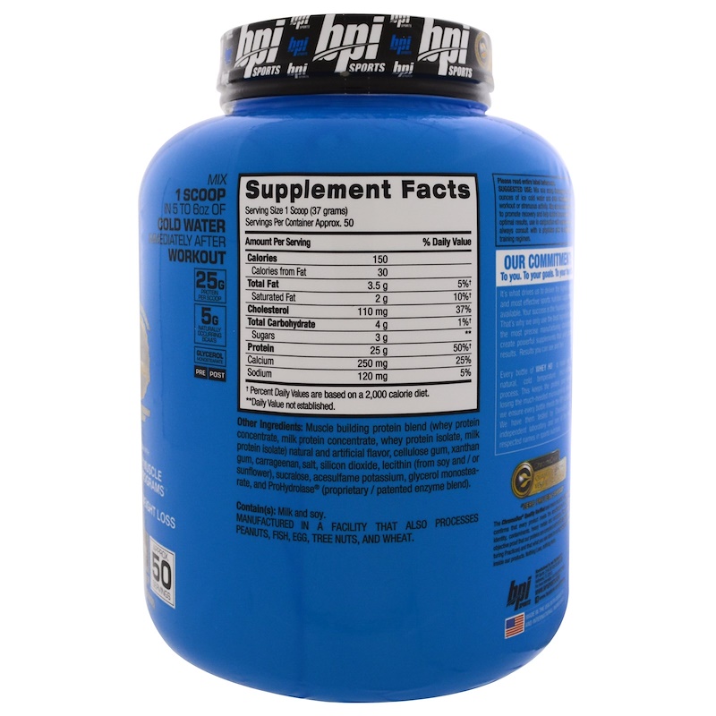 BPI Sports, Whey HD, Ultra Premium Whey Protein Powder, Vanilla Caramel