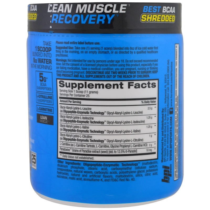 BPI Sports, Best BCAA Shredded, Lean Muscle Recovery Formula, Cherry Lime , 9.7 oz (275 g) iHerb