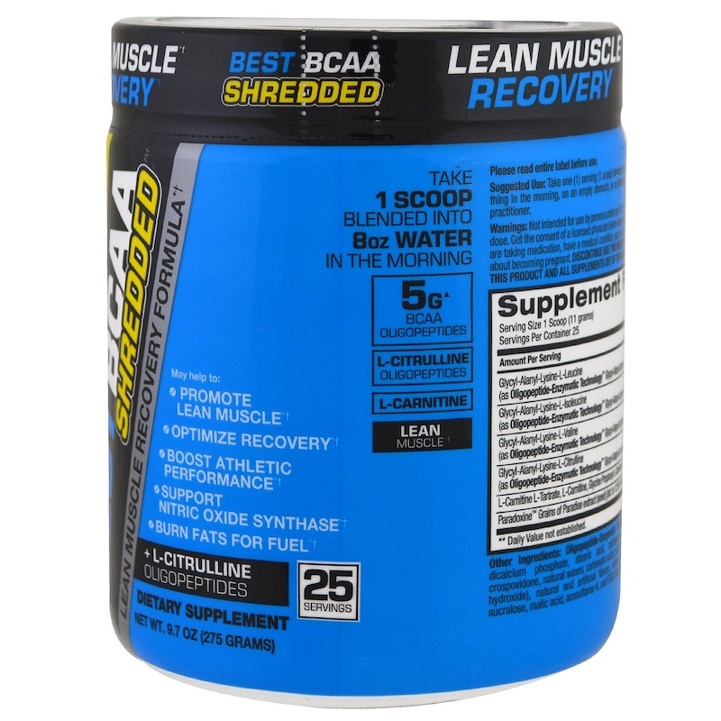 BPI Sports, Best BCAA Shredded Lean Muscle Recovery Formula, Snow Cone