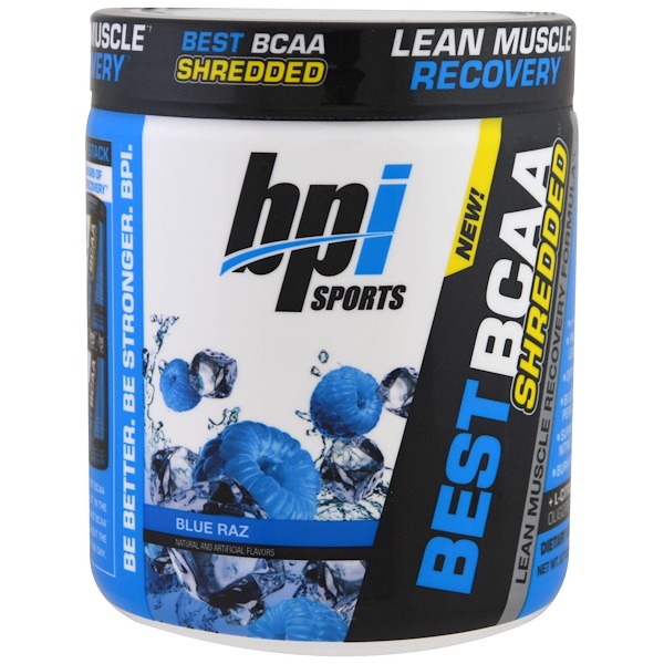 BPI Sports, Best BCAA Shredded, Lean Muscle Recovery Formula, Blue Raz