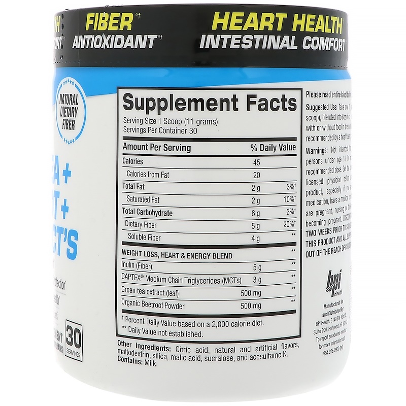 BPI Sports, Green Tea + Beetroot + Fiber + MCT's, Tangerine Ice, 11.64