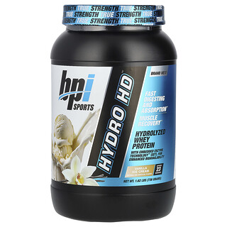 BPI Sports, Hydro HD™, proteină din zer hidrolizată, înghețată de vanilie, 1,62 lbs (736 g)
