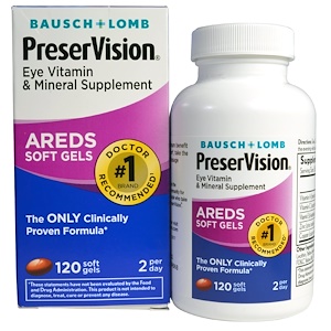 Отзывы о Бауш энд Лом Окьюуайт, PreserVision, AREDS, Eye Vitamin & Mineral Supplement, 120 Soft Gels