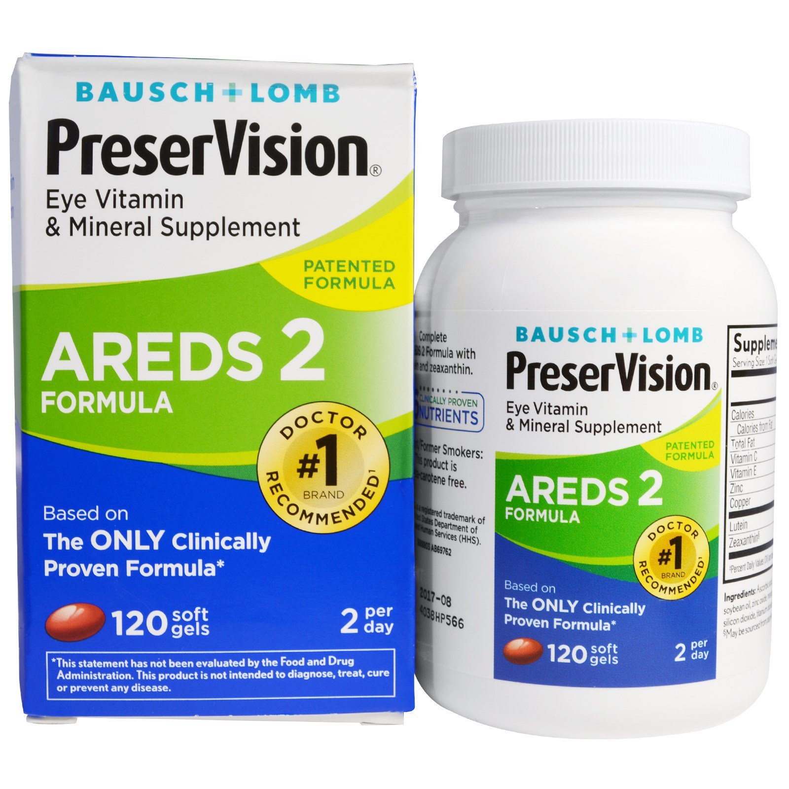 Bausch Lomb PreserVision AREDS Formula Eye Vitamin Mineral Supplement Soft Gels