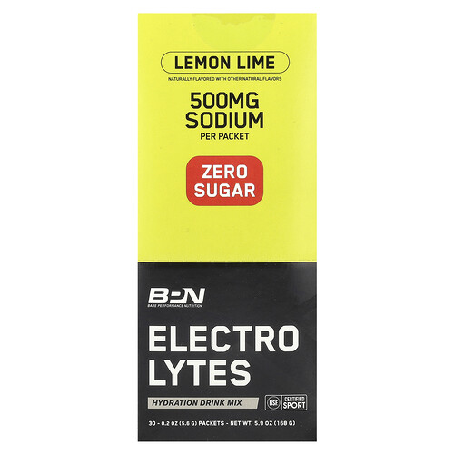 Bpn Electrolytes, Hydration Drink Mix, Lemon Lime, 30 Packets, 0.2 oz (5.6 g) Each