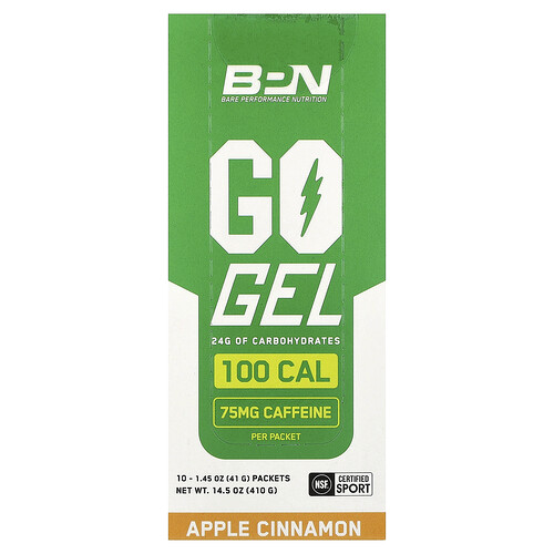 Bpn Go Gel, Apple Cinnamon, 10 Packets, 1.45 oz (41 g) Each