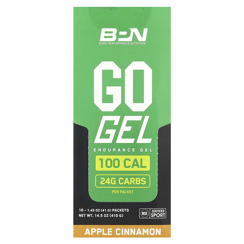 BPN, Go Gel, Endurance Gel, Apple Cinnamon, 10 Packets, 1.45 oz (41 g) Each