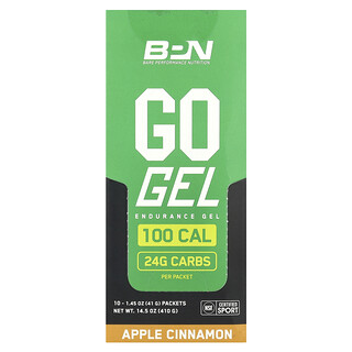 BPN, Gel en marcha, Gel de resistencia, Manzana y canela, 10 sobres, 41 g (1,45 oz) cada uno