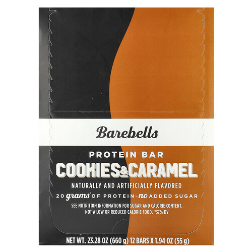 Barebells Cookies and Caramel Protein Bar, 1.94 oz, 12 Bars/Box (B1076-USA) | Quill