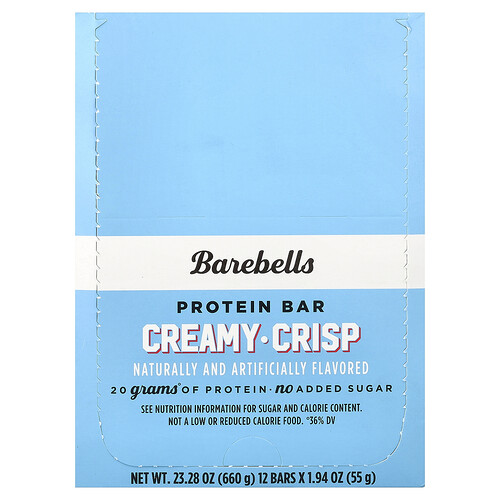 Barebells, Protein Bar, Creamy Crisp, 12 Bars, 1.94 oz (55 g) Each