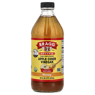 Bragg, органический яблочный уксус с медом, 473 мл (16 жидк. унций)