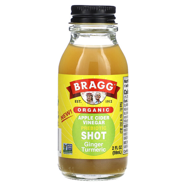 Bragg, Organic Apple Cider Vinegar Prebiotic Shot, Ginger Turmeric, 2