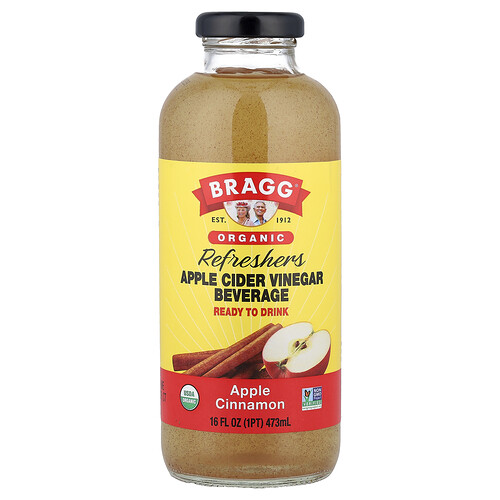 Bragg Organic Apple Cider Vinegar Refresher, Apple Cinnamon, 16 fl oz (473 ml)