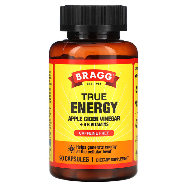 Bragg, True Energy Apple Cider Vinegar + 6 B Vitamins, Caffeine Free