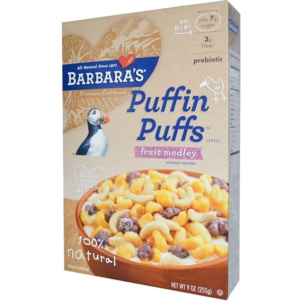 Barbara's Bakery, Puffin Puffs Cereal, Fruit Medley, 9 oz (255 g) (Discontinued Item) 